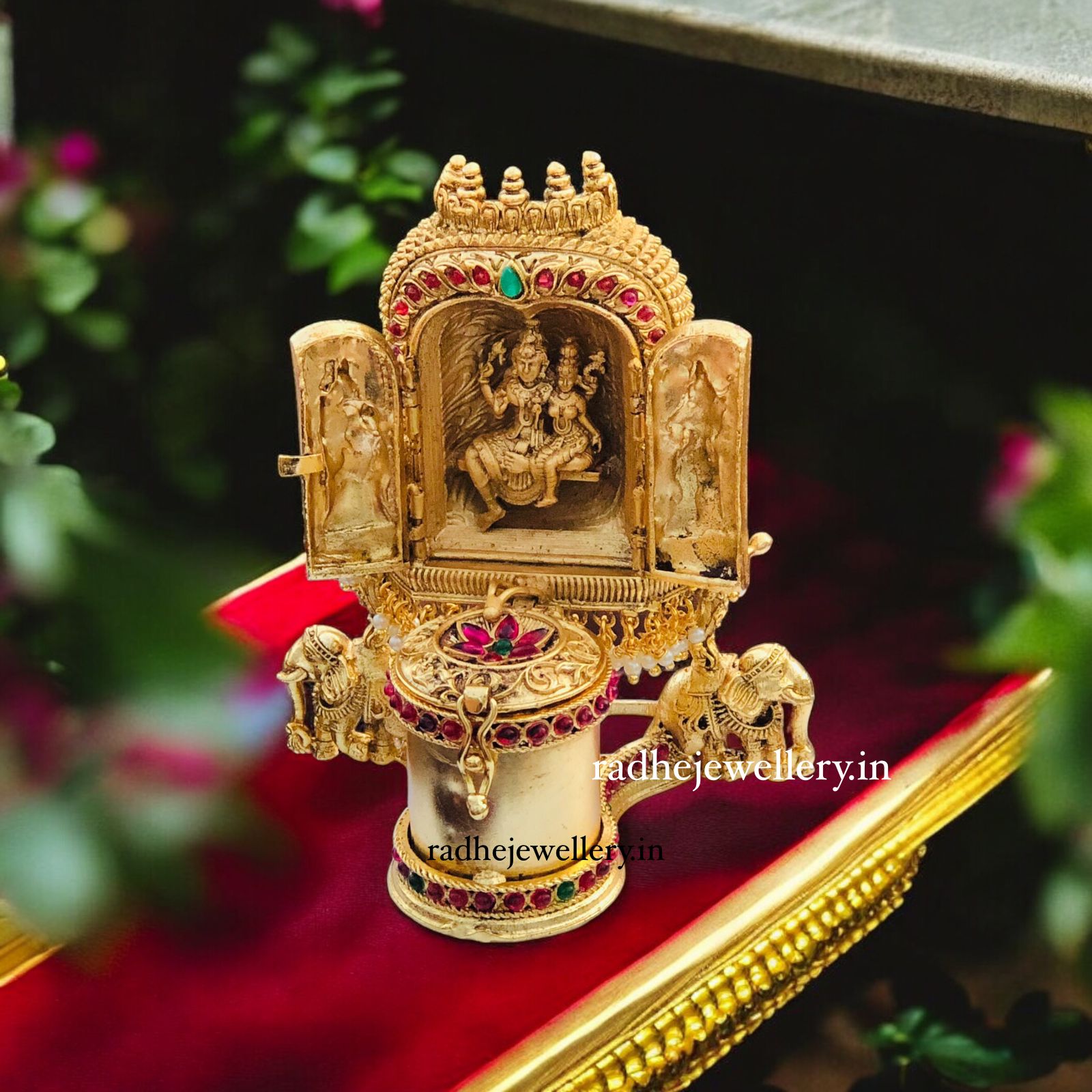 Traditional Shiva Parvathi Kumkum Box,Premium Quality, Sindoor Box