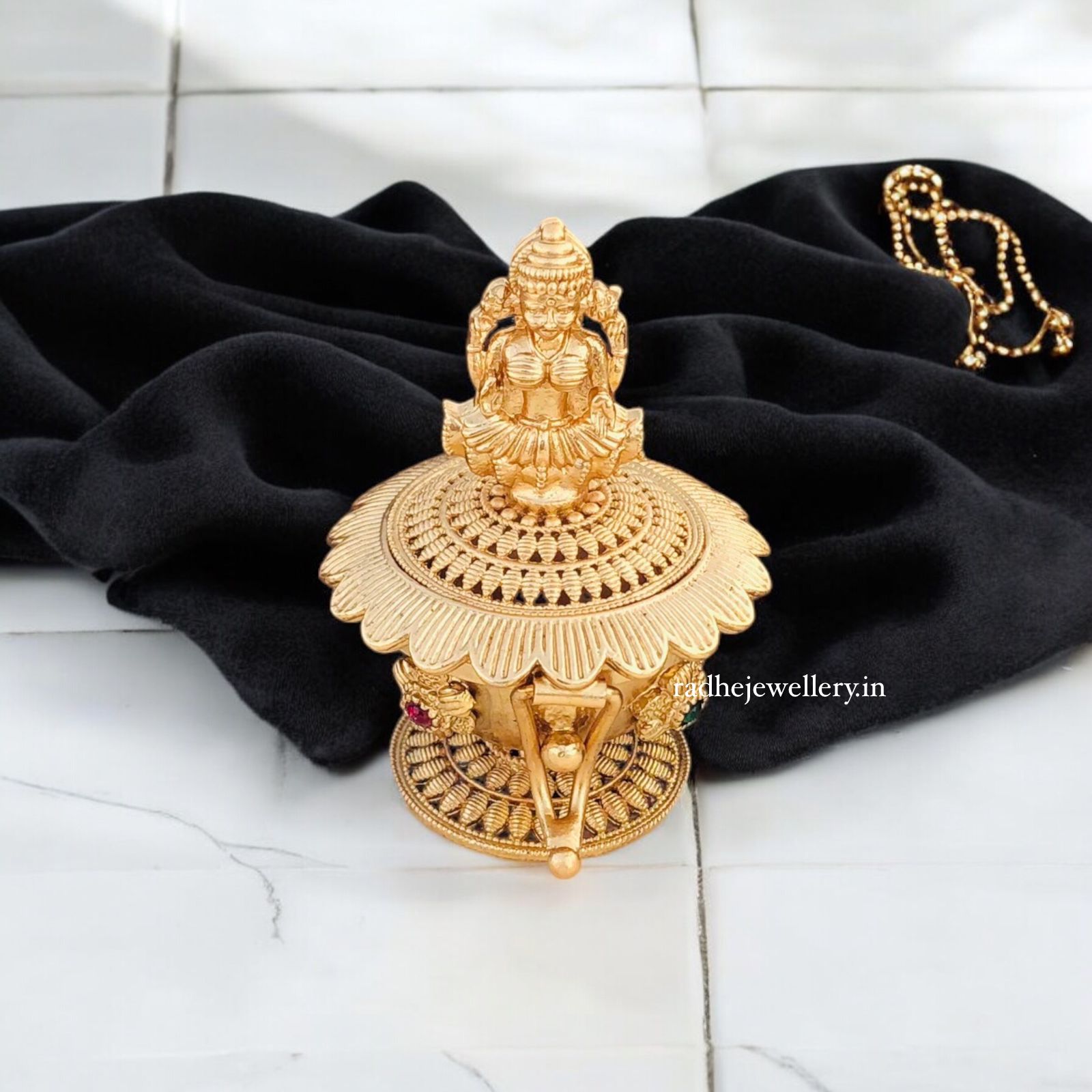 Beautiful Kumkum Box with  Lakshmi devi Kumkum box