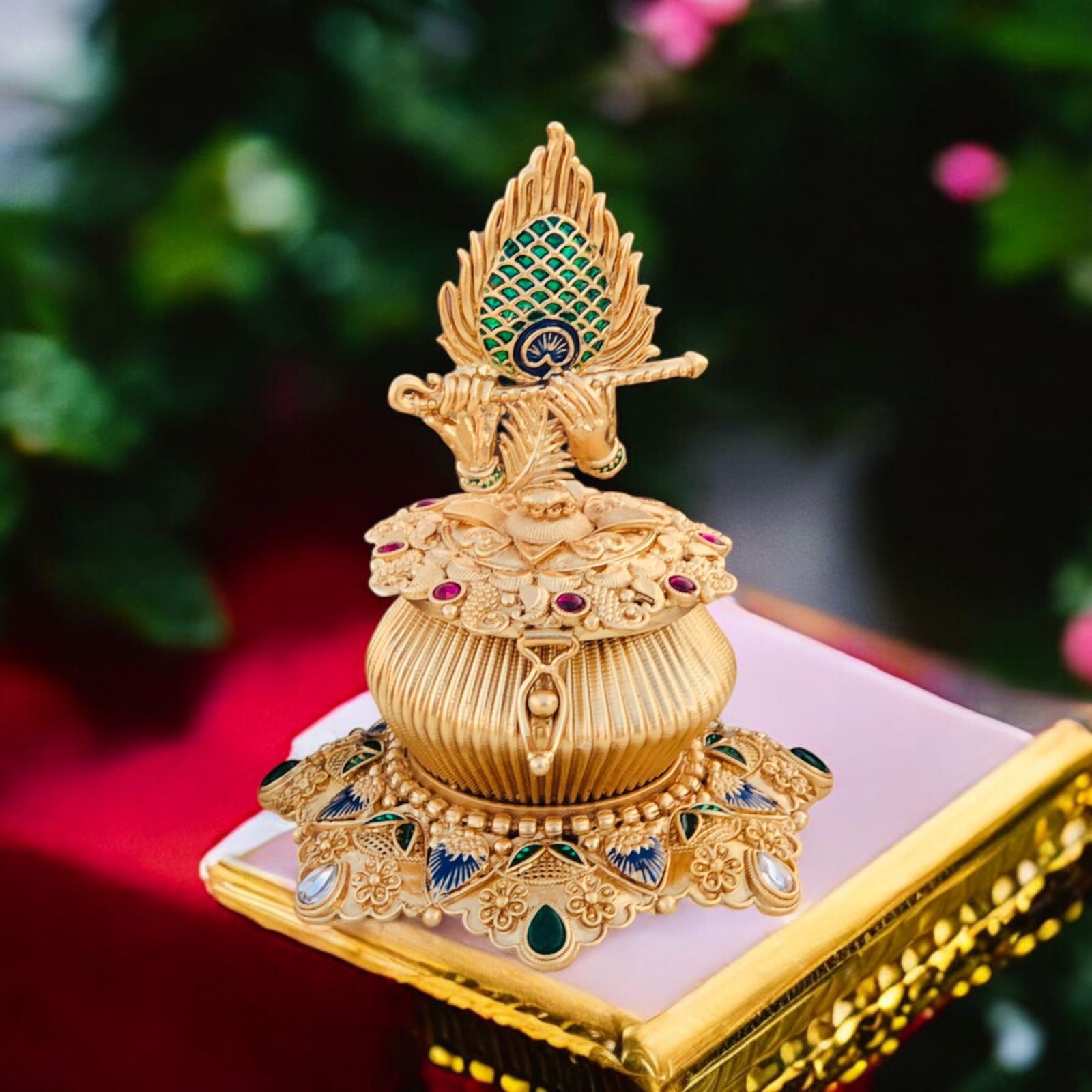 Krishna Kumkum Box,Traditional Krishna KumKum Box