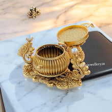 Classic Kumkum Box/Gold Plated Sidoor Box Gold sindoor box/Wedding Gift/Pooja Accessory