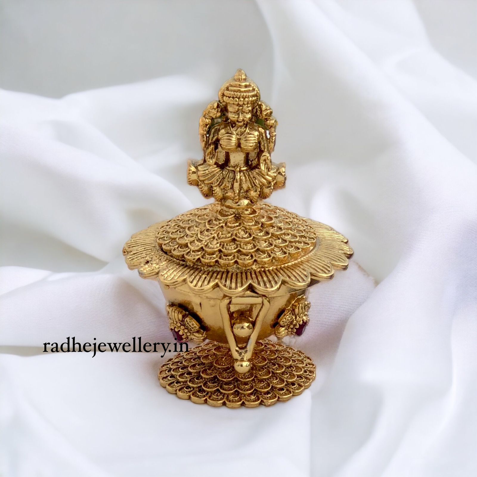 Classic Lakshmi Devi Kumkum Box, Premium Quality, Sindoor Box