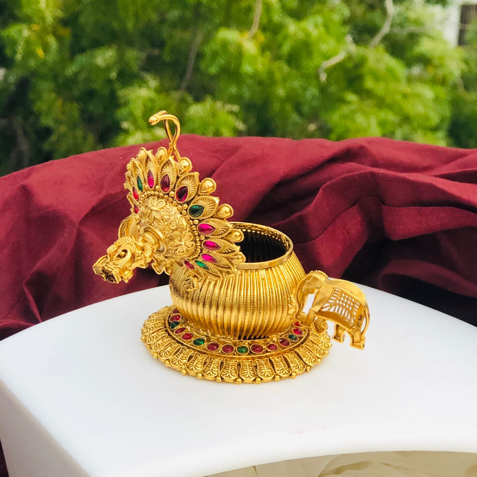 Exquisite Temple Design Kumkum Box