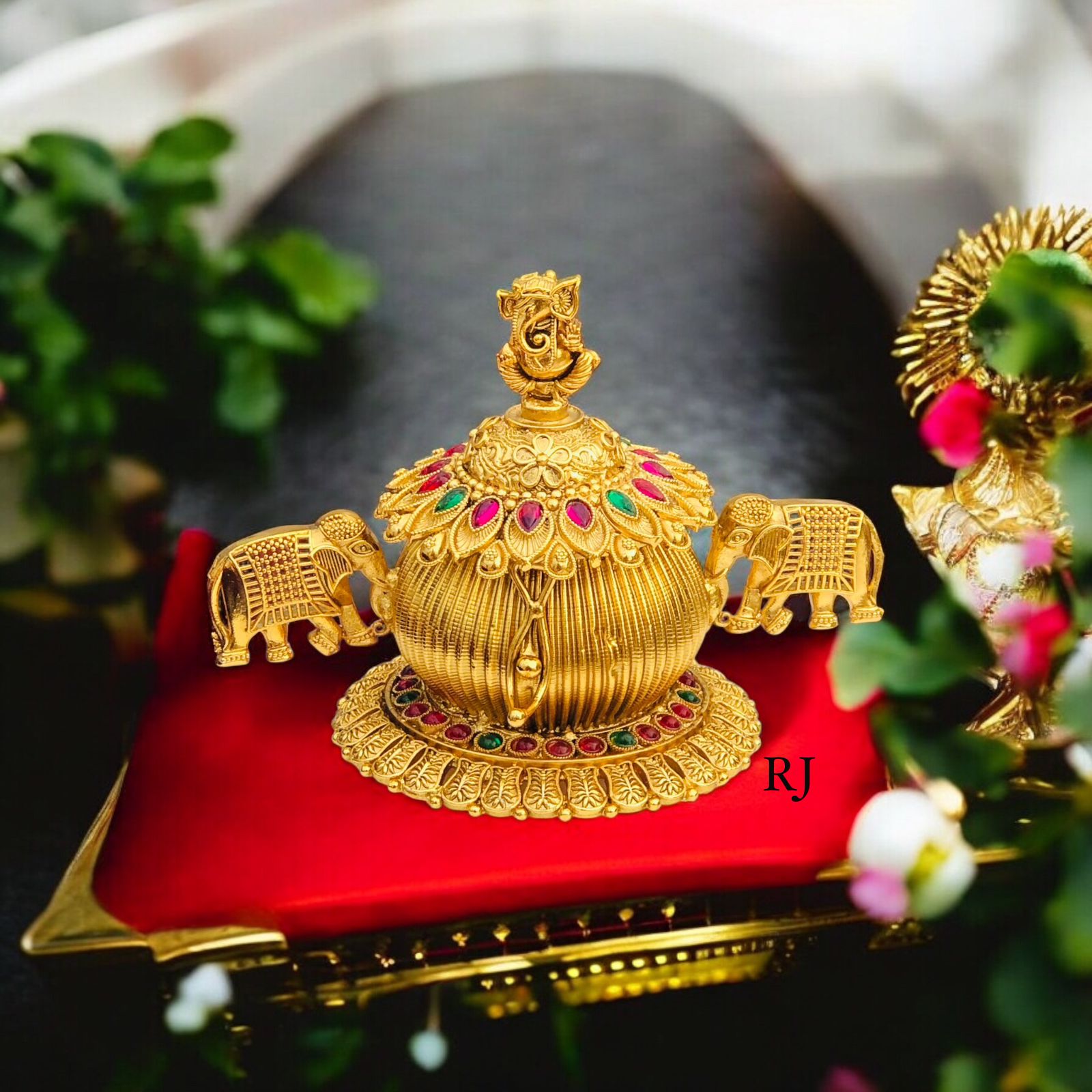 Exquisite Temple Design Kumkum Box