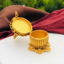 Exquisite Golden Kumkum Box with Ram Darbar Ido