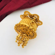 Exquisite Golden Kumkum Box with Ram Darbar Ido