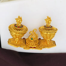 Golden Peacock & Radha Krishna Kumkum Box