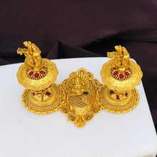 Golden Radha Krishna & Lakshmi Kumkum Box