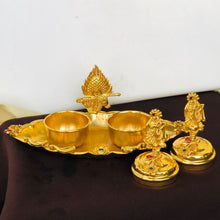 Golden Twin Kumkum Box with Krishna Idol Design