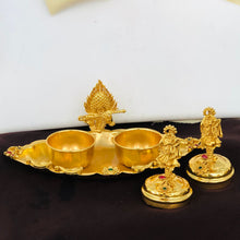 Golden Twin Kumkum Box with Krishna Idol Design