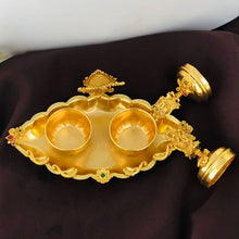 Golden Twin Kumkum Box with Krishna Idol Design