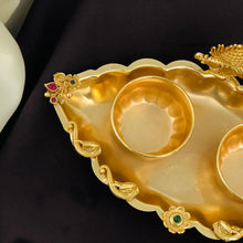 Golden Twin Kumkum Box with Krishna Idol Design