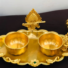 Golden Twin Kumkum Box with Krishna Idol Design