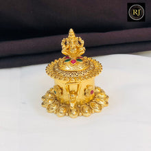 Lakshmi Design Gold-Plated Kumkum Box with Stone Embellishments