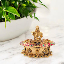 Krishna Kumkum Box – Traditional Brass Sindoor Box | Decorative Pooja & Return Gift Box