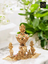 Gold Finish Ganesh Kumkum Box – Decorative Pooja Kumkum Holder with Elephant Design | Return Gift & Home Temple Decor