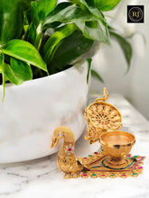 Gold Plated Krishna on Swan Decorative Idol – Premium Pooja & Home Décor