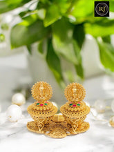 Lakshmi Antique Gold Temple Jhumka Earrings – Traditional South Indian Bridal Jewelry