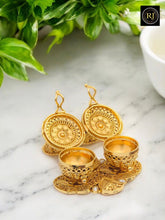 Lakshmi Antique Gold Temple Jhumka Earrings – Traditional South Indian Bridal Jewelry