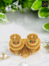 Lakshmi Antique Gold Temple Jhumka Earrings – Traditional South Indian Bridal Jewelry