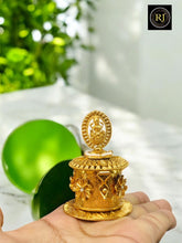 Gold Lakshmi Kumkum Box | Traditional Pooja Sindoor Dabbi | Premium Gift Article