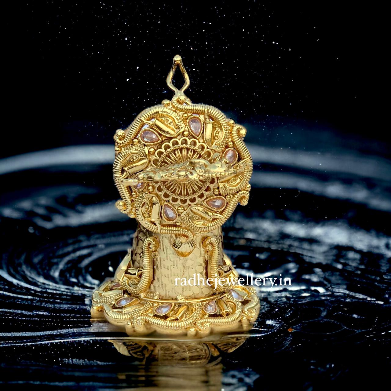 Gold Plated Ganesh Kumkum Box