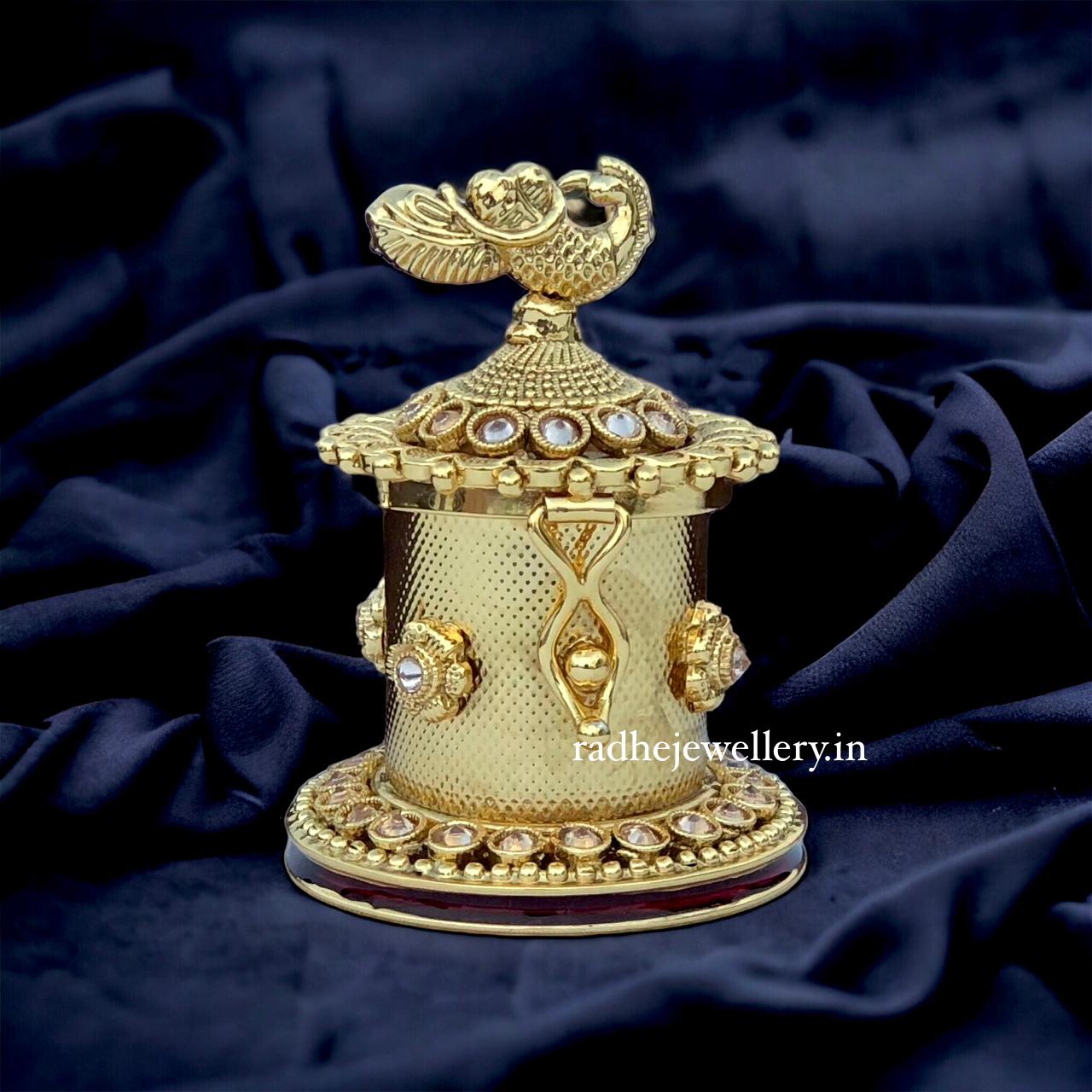 Gold Plated Kumkum Box