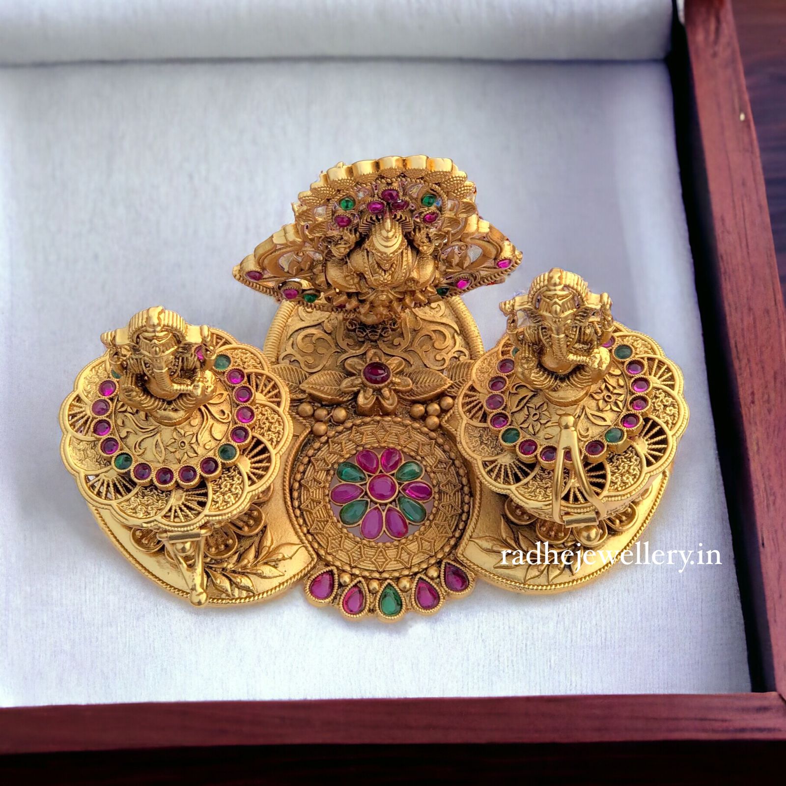 Lakshmi with Ganesh Kumkum Box Design,Double Kumkum Box