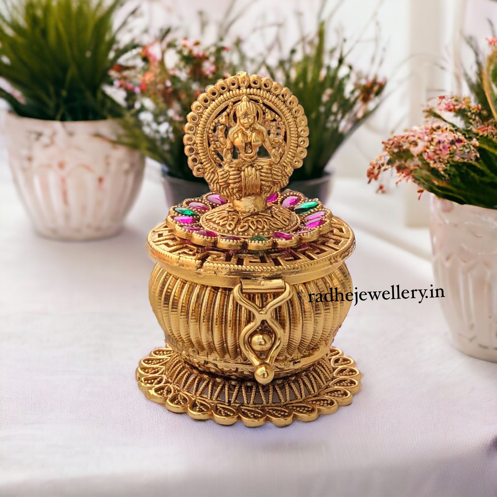 Lakshmi Kumkum Box,Traditional Krishna KumKum Box