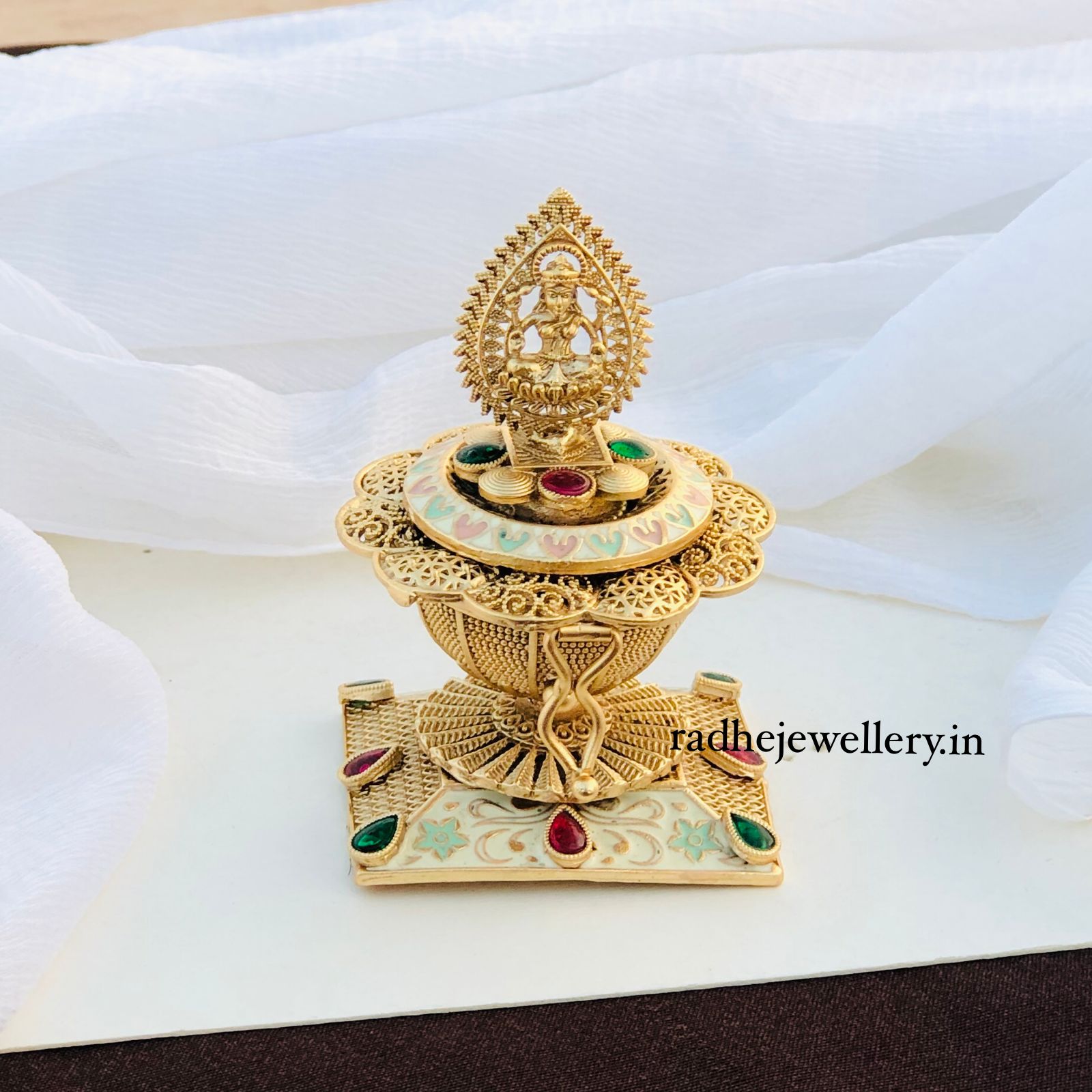 Lakshmi Kumkum Box,Traditional Krishna KumKum Box