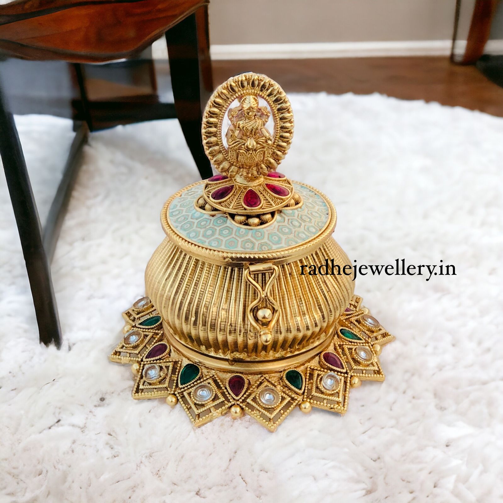 Lakshmi Kumkum Box,Traditional Krishna KumKum Box