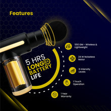 Bolt Deep Tissue Massage Gun | Percussion Muscle Massager for Full Body Pain Relief of Neck, Shoulder, Back, Foot for Men & Women (Black)