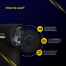 Bolt Deep Tissue Massage Gun | Percussion Muscle Massager for Full Body Pain Relief of Neck, Shoulder, Back, Foot for Men & Women (Black)