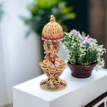 Krishna Kumkum Box/Gold Plated Sidoor Box,sindoor box/Wedding Gift/Pooja Accessory/Kumkum box