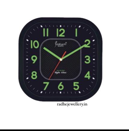 Night Glow Plastic Wall Clock 300x300x45mm black