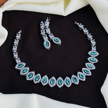 Silver Plated American Diamonds Necklace Set