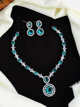 Silver Plated American Diamonds Necklace Set