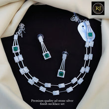 Premium American Diamond High Neck Choker Set