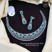 Premium American Diamond High Neck Choker Set