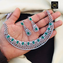 Premium American Diamond High Neck Choker Set