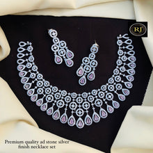 Premium American Diamond High Neck Choker Set