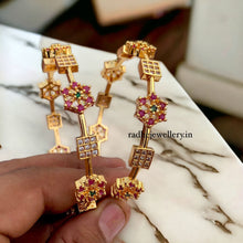 Gold Look AD stone Bangle set| AD stone Bangles for girls and women