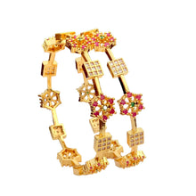 Gold Look AD stone Bangle set| AD stone Bangles for girls and women