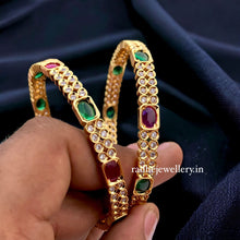 Gold Look AD stone Bangle set| AD stone Bangles for girls and women