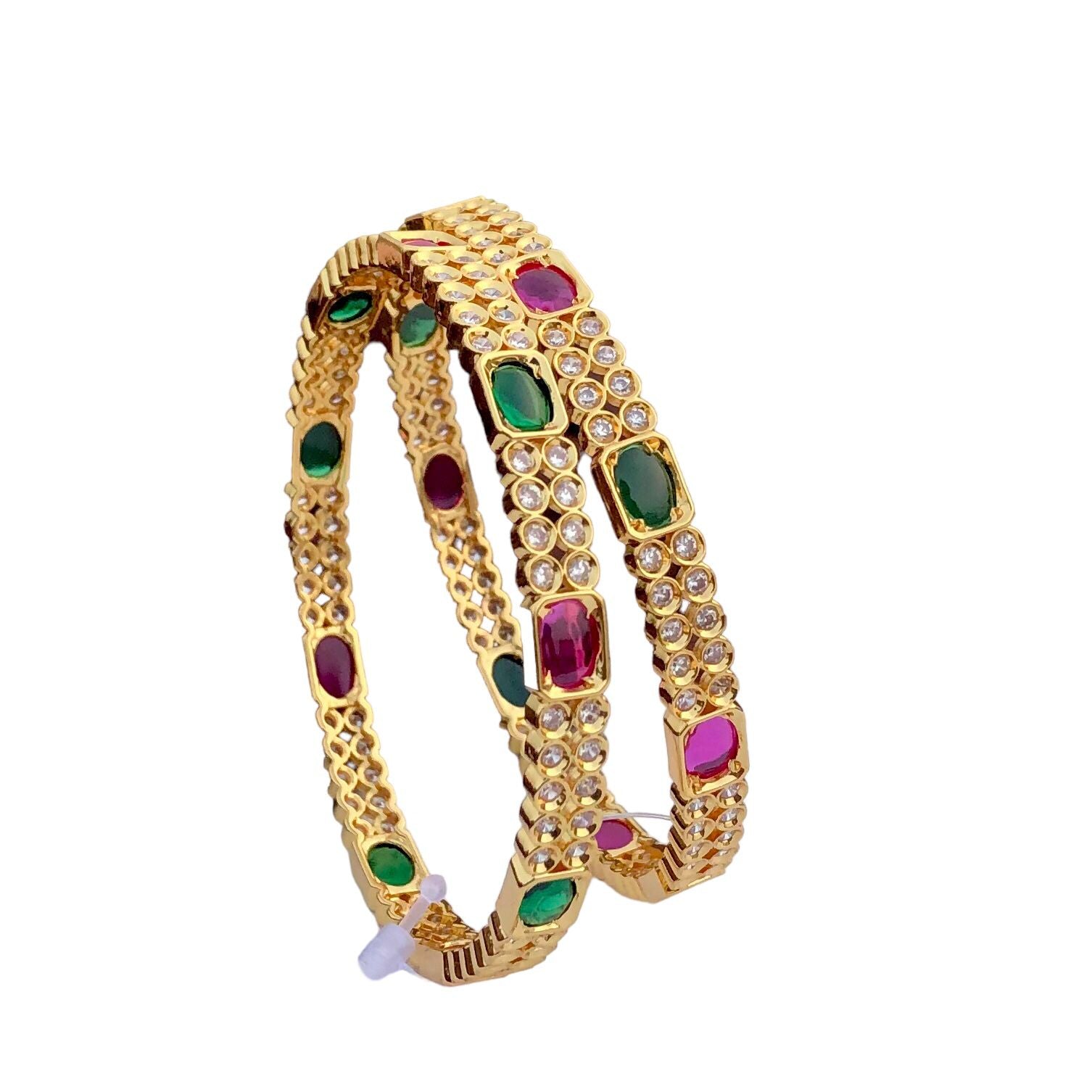 Gold Look AD stone Bangle set| AD stone Bangles for girls and women