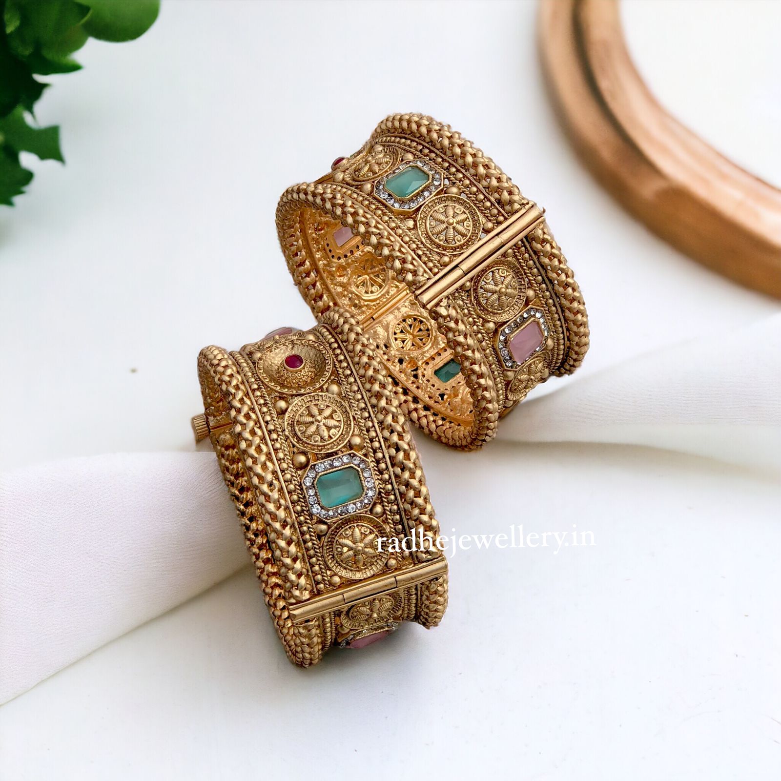 Premium Rajwadi Polish Openable Kada Bridal Bangles