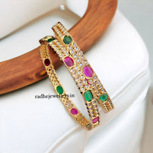 Gold Look AD stone Bangle set| AD stone Bangles for girls and women