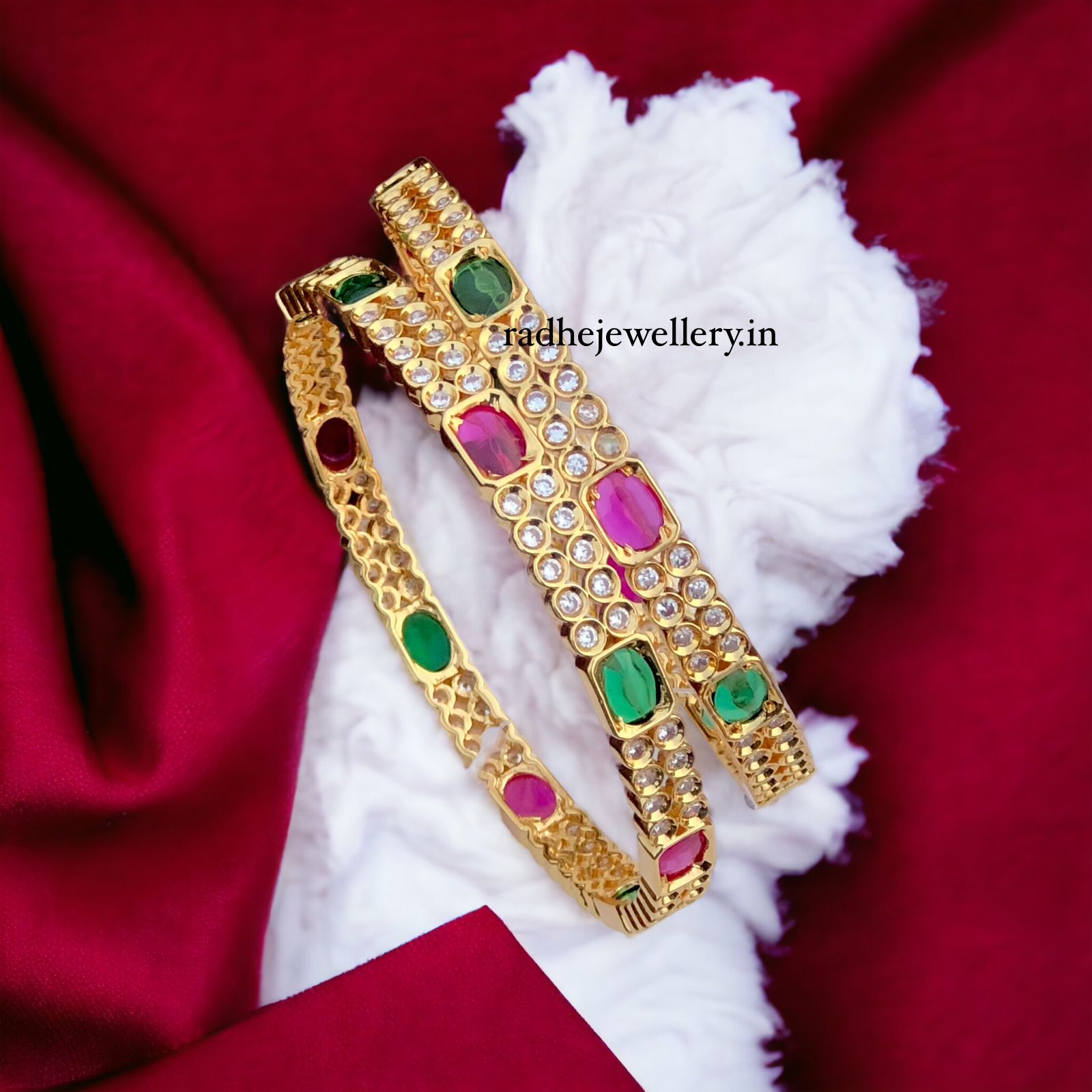 Gold Look AD stone Bangle set| AD stone Bangles for girls and women