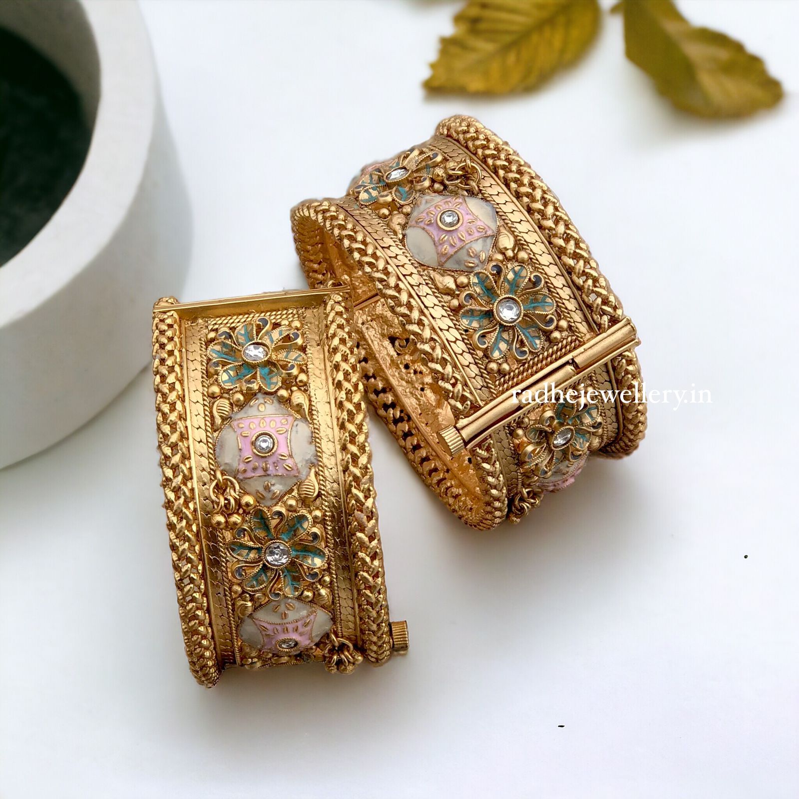 Premium Rajwadi Polish Openable Kada Bridal Bangles