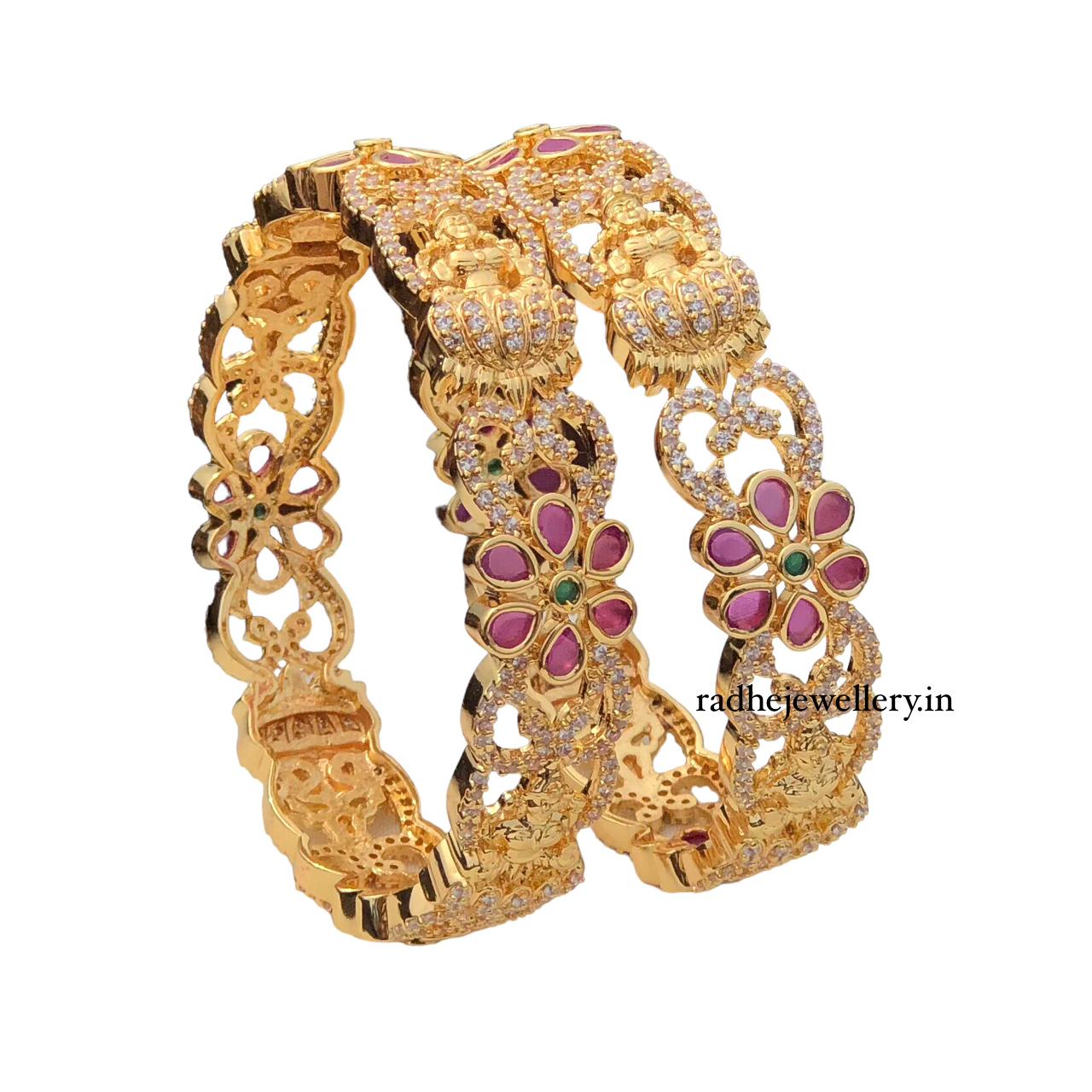 Gold Look AD stone Bangle set| AD stone Bangles for girls and women