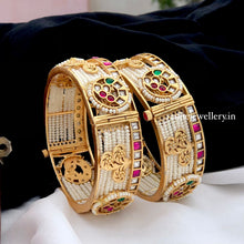 Rajwadi Openable Jadau Bangles/ White beads jadau stone Kada / Indian Bridal bangles